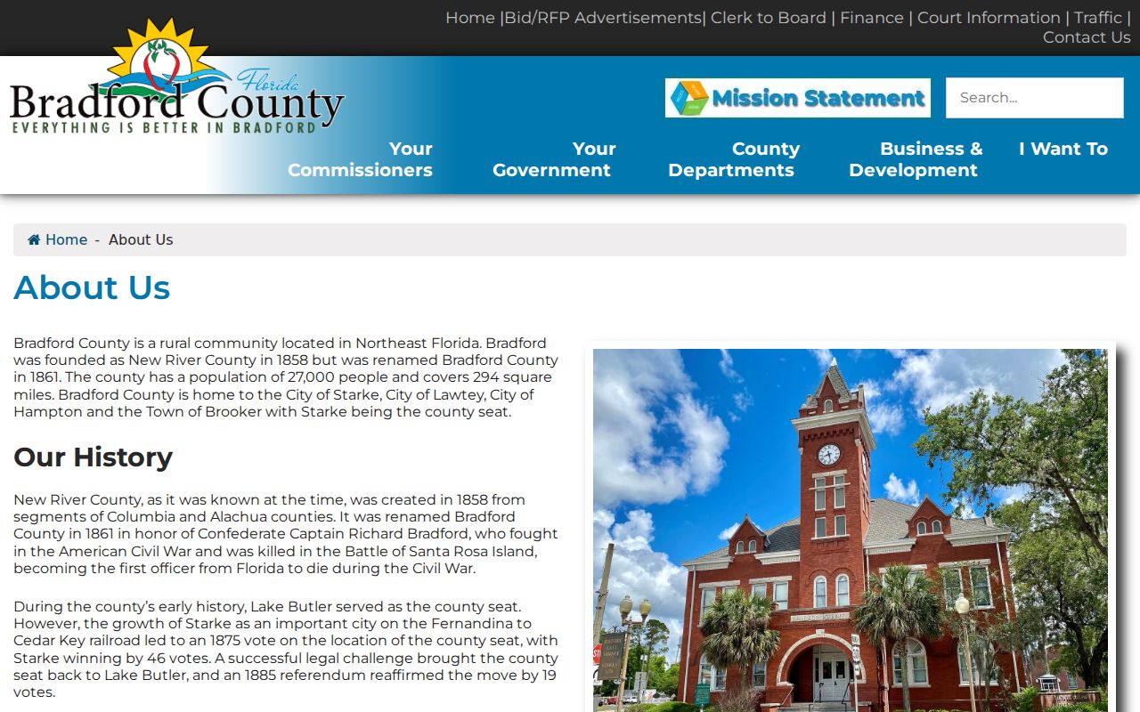Official Bradford County history and local context for Hampton