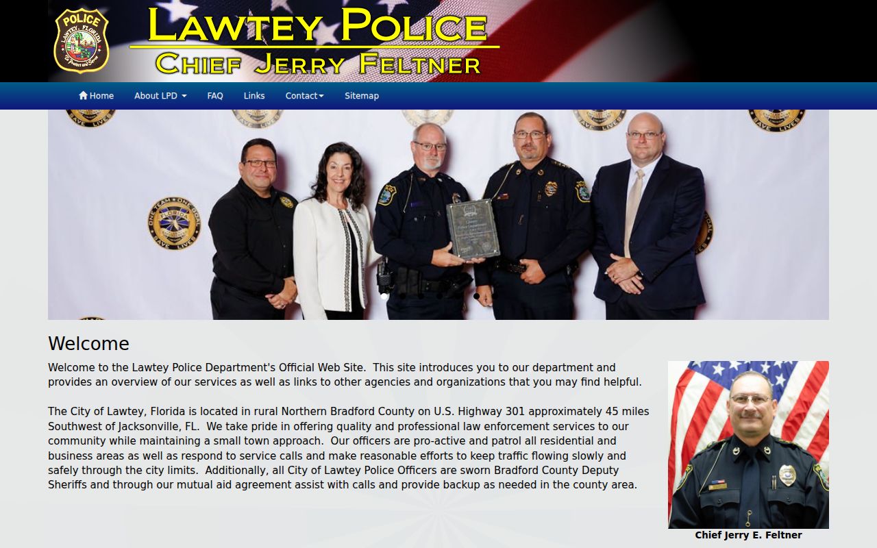 Official Lawtey Police Department website and contact information