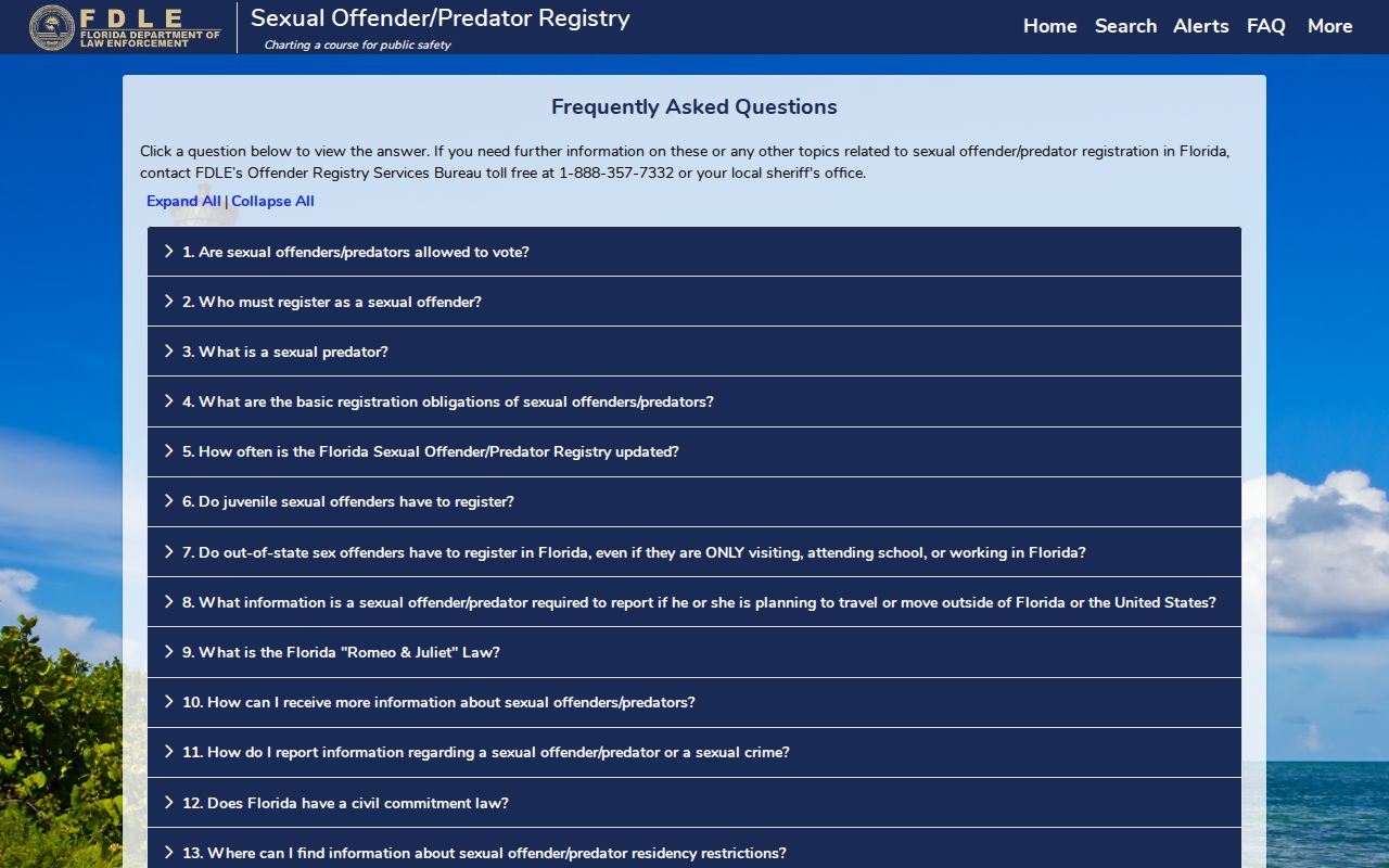 Bradford County sex offender registry status and FAQ guidance